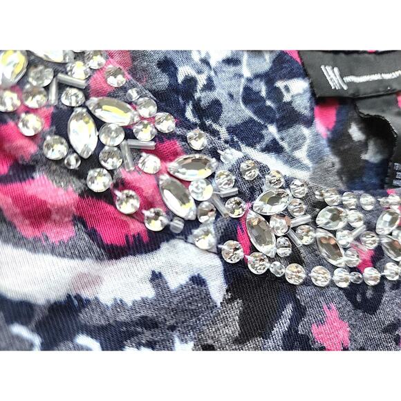 TOP/BLOUSE-INC-INTERNATIONAL CONCEPTS-Abstract-Rhinestone Neckline-Size XL (Lrg) - Picture 4 of 13